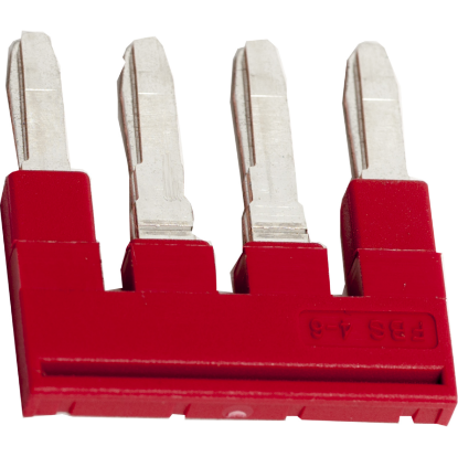 Picture of Linergy, Plug-in bridge, Linergy TR, 4 pole, for 4mm² terminal blocks, red, 4 way, 6.2mm pitch, set of 50