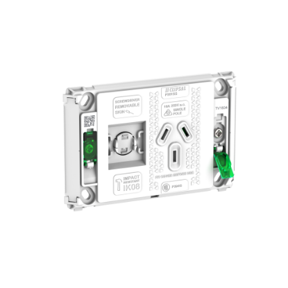 Picture of Clipsal Pro Series, Single Power Point Grid, Horizontal Mount, 250V, 10A