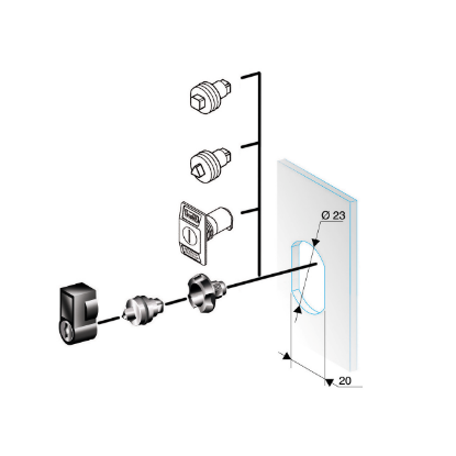 Picture of Triangular lock insert 8mm, chromed. For PanelSeT CRN and Thalassa PLM enclosures