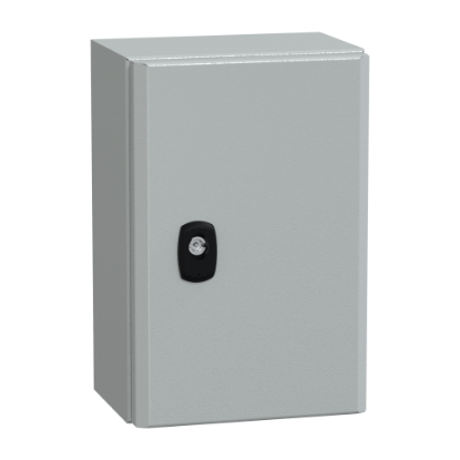 Picture of Spacial, Wall mounted steel enclosure, Spacial S3D, plain door, with mounting plate, 300x200x150mm, IP66, IK10