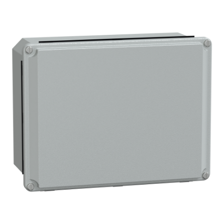 Picture of Metal industrial box - low plain cover - H206xW156xD83 - IP55 - grey RAL 7035