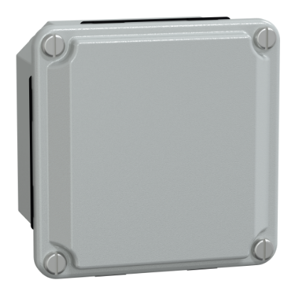 Picture of Metal industrial box - low plain cover - H85xW85xD49 - IP55 - grey RAL 7035