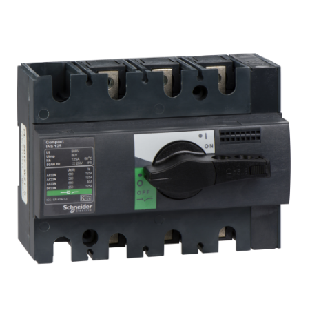 Picture of ComPact, Switch disconnector, Compact INS125 , 125 A, standard version with black rotary handle, 3 poles