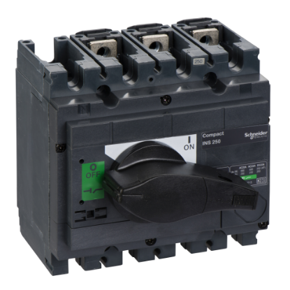 Picture of ComPact, Switch disconnector, Compact INS250 , 250 A, standard version with black rotary handle, 3 poles