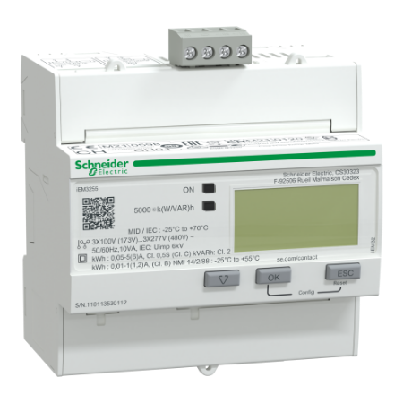 Picture of Acti9, IEM3255 energy meter - CT - Modbus - 1 digital I - 1 digital O - multi-tariff - MID