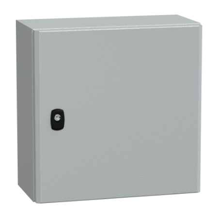 Picture of Spacial, Wall mounted steel enclosure, Spacial S3D, plain door, with mounting plate, 400x400x200mm, IP66, IK10