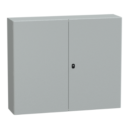 Picture of Spacial, Wall mounted steel enclosure, Spacial S3D, double plain door, with mounting plate, 1000x1200x300mm, IP55, IK10