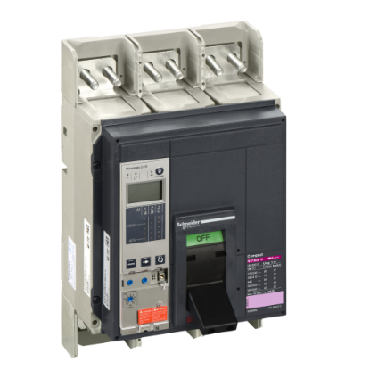Picture of Circuit breaker, ComPact NS1600H, 70kA/415VAC, Micrologic 2.0E trip unit, 1600A, fixed, 3 poles 3d