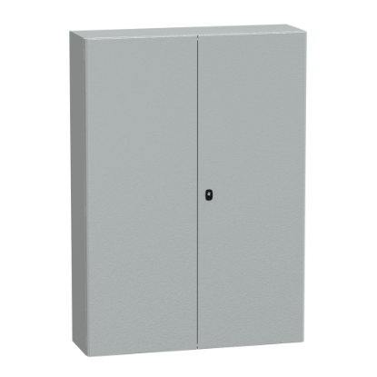 Picture of Spacial, Wall mounted steel enclosure, Spacial S3D, double plain door, with mounting plate, 1400x1000x300mm, IP55, IK10