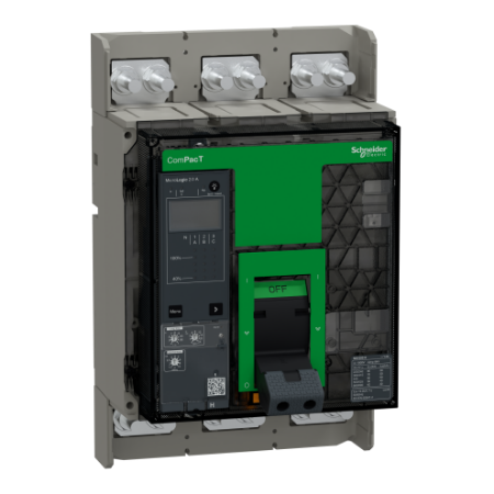 Picture of Circuit breaker, ComPacT NS1000H, 70kA at 415VAC, 3P, fixed, manually operated, MicroLogic 2.0A control unit, 1000A