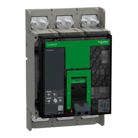 Picture of Circuit breaker, ComPacT NS1000H, 70kA at 415VAC, 3P, fixed, manually operated, MicroLogic 5.0 control unit, 1000A