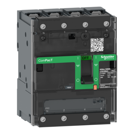 Picture of Switch disconnector, ComPacT NSXm 100NA, 4 poles, thermal current Ith 100A, compression lugs and busbar connectors