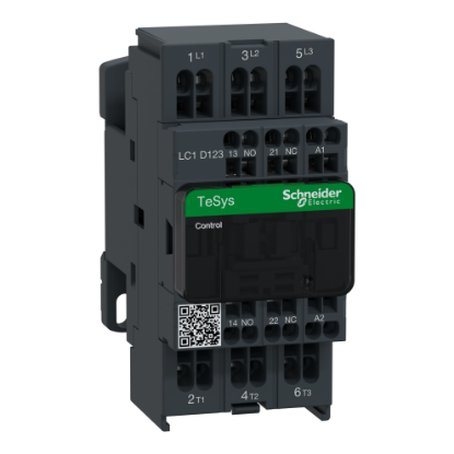 Picture of Contactor, TeSys Deca, 3P(3NO), AC-3/AC-3e, <=440V, 12A, 24V AC 50/60Hz coil, spring terminals