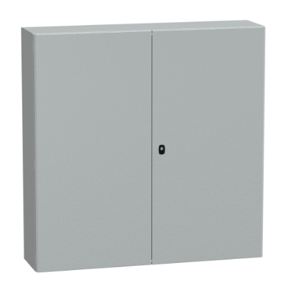 Picture of Spacial, Wall mounted steel enclosure, Spacial S3D, double plain door, with mounting plate, 1200x1200x300mm, IP55, IK10