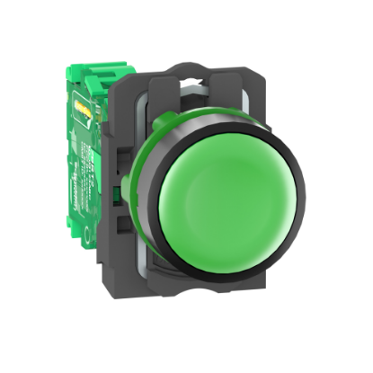 Picture of Harmony XB5R, Wireless and batteryless transmitter, push button, plastic, green, 22mm, spring return