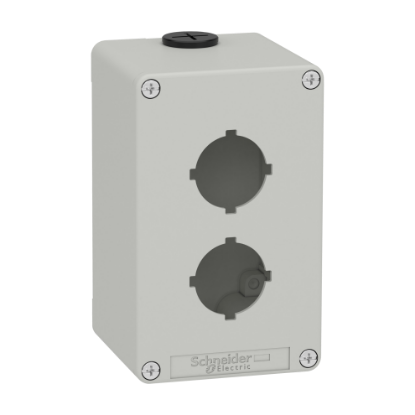 Picture of Empty control station, Harmony XAP, XB2 SL, zinc alloy, grey, M20, 2 cut outs 30mm with notches, 80x130x77mm, UL cULus