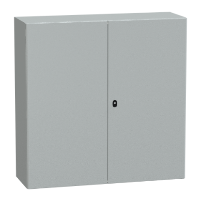 Picture of Spacial, Wall mounted steel enclosure, Spacial S3D, double plain door, with mounting plate, 1200x1200x400mm, IP55, IK10