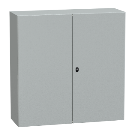 Picture of Spacial, Wall mounted steel enclosure, Spacial S3D, double plain door, with mounting plate, 1200x1200x400mm, IP55, IK10