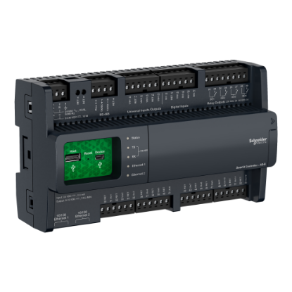 Picture of Automation server, SpaceLogic Plant Room Servers, AS-B-36H, 36 I/O points, BACnet, MS/TP, modbus, manual override, display