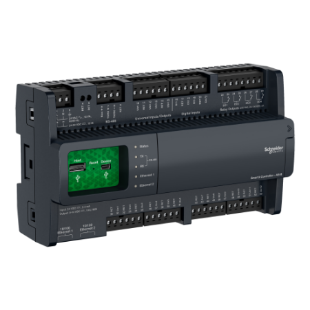 Picture of Automation server, SpaceLogic Plant Room Servers, AS-B-36H, 36 I/O points, BACnet, MS/TP, modbus, manual override, display