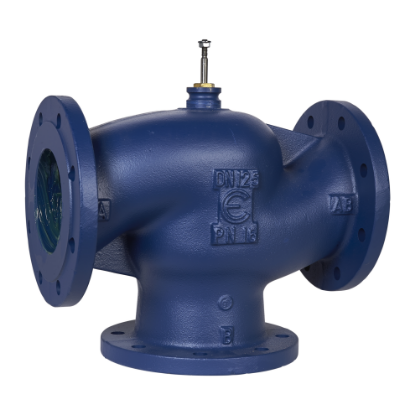 Picture of VG311F Globe Valve, 3-Way, DN150, Flanged, Kvs 300 mÂ³/h, Cast Iron Body and Seat, Brass Plug.