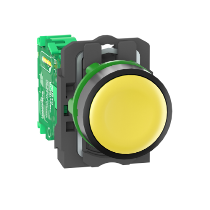 Picture of Harmony XB5R, Wireless and batteryless transmitter, push button, plastic, yellow, 22mm, spring return