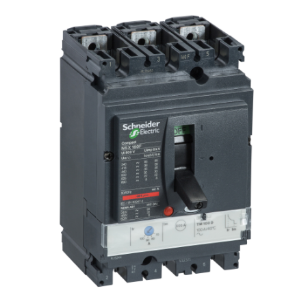 Picture of Circuit breaker, ComPact NSX160H, 70kA/415VAC, TMD trip unit 160A, 3 poles 3d