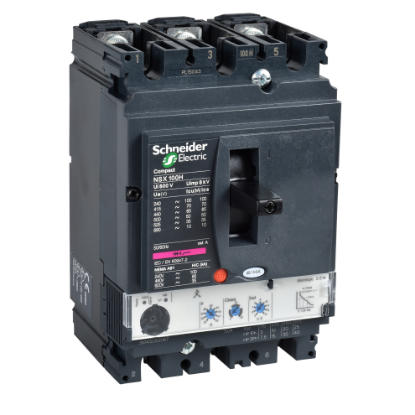 Picture of Circuit breaker, ComPact NSX160H, 70kA/415VAC, MicroLogic 2.2 trip unit 160A, 3 poles 3d
