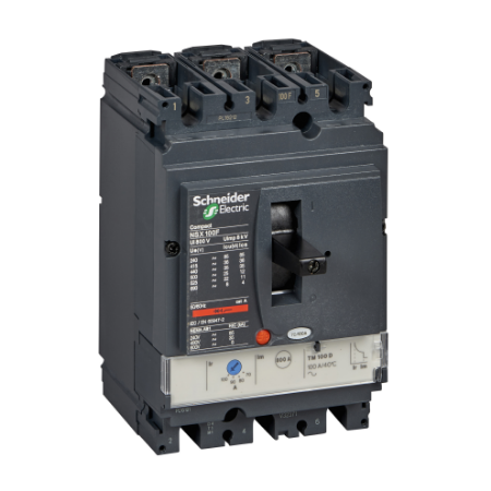 Picture of Circuit breaker, ComPact NSX100F, 36kA/415VAC, TMD trip unit 25A, 3 poles 3d