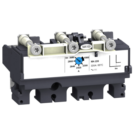 Picture of trip unit MA50 for ComPact NSX 100/160 circuit breakers, magnetic, rating 50 A, 3 poles 3d