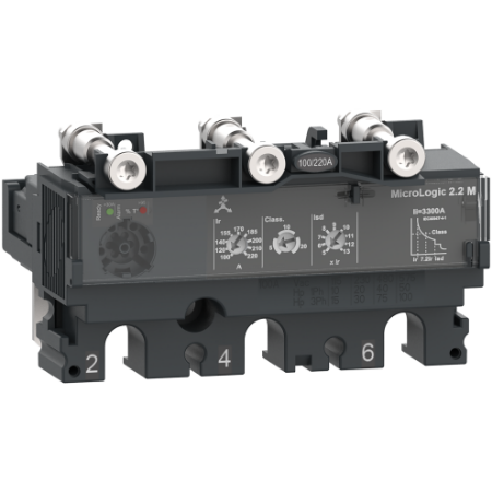 Picture of Trip unit MicroLogic 2.2M, ComPacT NSX160/250, 3 poles, electronic basic protections, motor protection, 150A rating