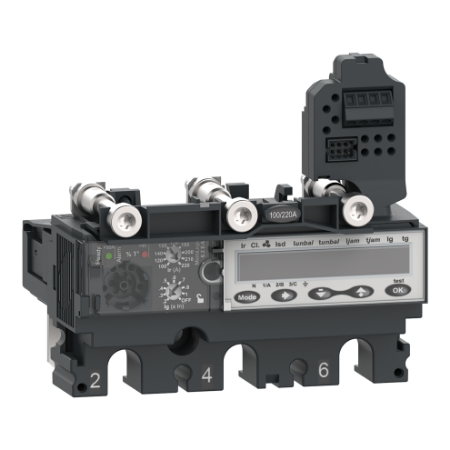 Picture of Trip unit MicroLogic 6.2EM, ComPacT NSX250, 3 poles, basic and ground fault protections, motor, energy meter, 220A