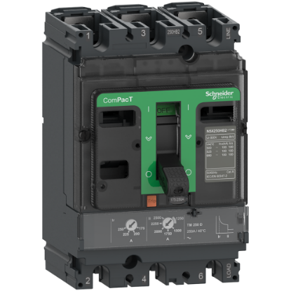 Picture of Circuit breaker, ComPacT NSX250HB1, 75kA/690VAC, 3 poles, TMD trip unit 125A