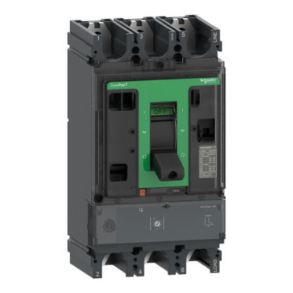 Picture of Circuit breaker, ComPacT NSX630N, 50kA/415VAC, 3 poles, MicroLogic 1.3M trip unit 500A