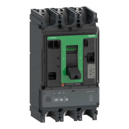 Picture of Circuit breaker, ComPacT NSX630H, 70kA/415VAC, 3 poles, MicroLogic 2.3M trip unit 500A