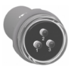 Picture of Monolithic pilot light, Harmony XB5, 3 phases Voltage, indicator with 3 LED, white, 400V AC