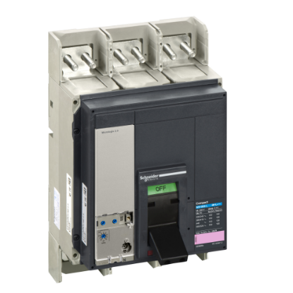 Picture of Circuit breaker, ComPact NS1000L, 150kA/415VAC, Micrologic 2.0 trip unit, 1000A, fixed, 3 poles 3d