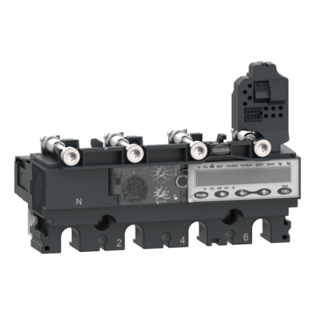 Picture of Trip unit MicroLogic 6.2E, ComPacT NSX100/160/250, 4 poles, basic and ground fault protections, energy meter, 100A