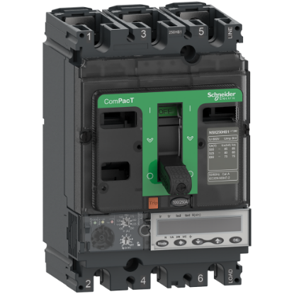 Picture of Circuit breaker, ComPacT NSX100R, 200kA/415VAC, 3 poles, MicroLogic 6.2E trip unit 40A