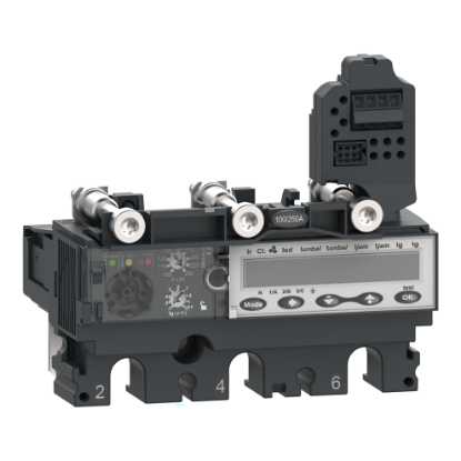 Picture of Trip unit MicroLogic 6.2E, ComPacT NSX100/160/250, 3 poles, basic and ground fault protections, energy meter, 40A