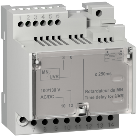 Picture of MN delay unit, MasterPact MTZ, fixed time delay 0.25s, 100/130VDC, 100/130VAC 50/60Hz, spare part