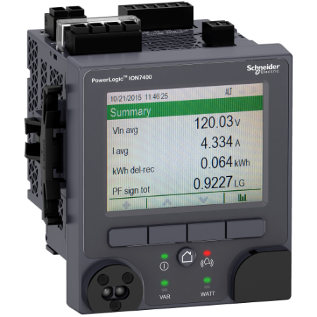 Picture of Power quality meter, PowerLogic ION7400, Standard, integrated display, 512 MB, 256 s/c, THD, RVC