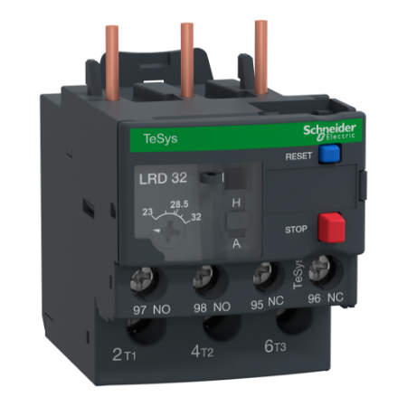 Picture of Thermal overload relay, TeSys Deca, 690VAC, 23 to 32A, 1NO+1NC, class 20, for D25 to D38, screw clamp terminal