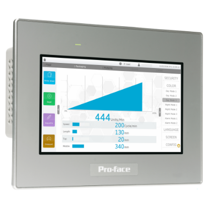 Picture of 7"W touch panel display, 2COM, 2Ethernet, USB host&device, 24VDC