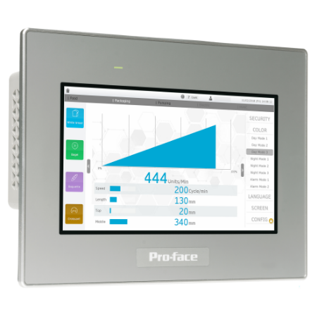 Picture of 7"W touch panel display, 2COM, 2Ethernet, USB host&device, 24VDC