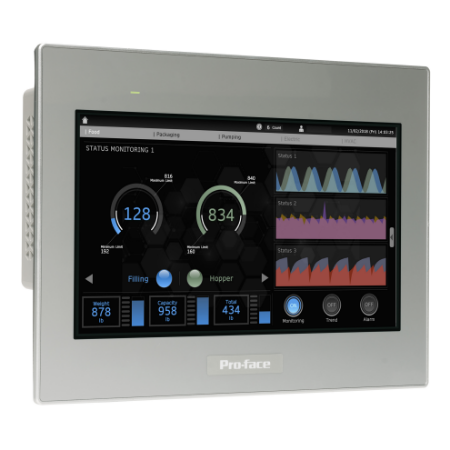 Picture of 10"W touch panel display, 2COM, 2Ethernet, USB host&device, 24VDC