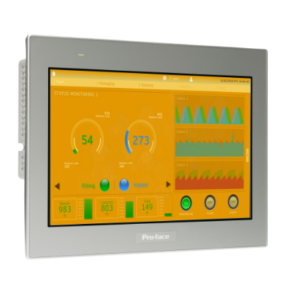 Picture of 12"W touch panel display, 2COM, 2Ethernet, USB host&device, 24VDC