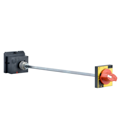 Picture of Extended rotary handle, TeSys GV7, yellow legend plate, padlockable, IP55