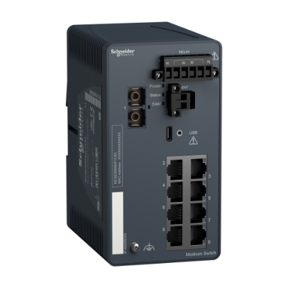 Picture of Modicon Managed Switch - 8 ports for copper + 1 port for fiber optic single-mode