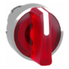 Picture of Head for illuminated selector switch, Harmony XB4, metal, red handle, 22mm, universal LED, 3 positions, right to center